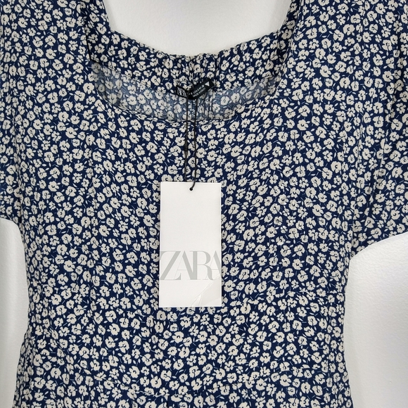 Zara Floral Print Midi Dress Size Small - Picture 4 of 14